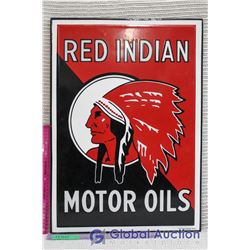 Red Indian Porcelain Sign 17" by 24"