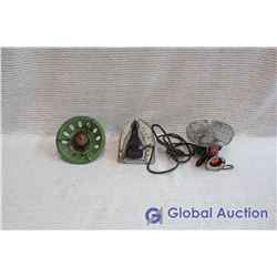 Vintage12V Fan, Electric Iron & Trivet, Propane Heater