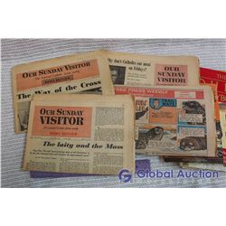 Lot of Vintage Newspaper Comics, Magazines, Paper Items