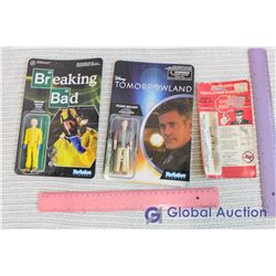 Vintage Sober Check Kit and (2) Action Figures (Tomorrowland & Breaking Bad)