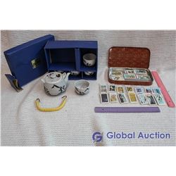 Set of Collector Tea Cards and tea Set