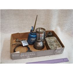 (3) Oil Cans And Misc Tins