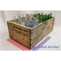 Wood Crate Full Of Glass Pop Bottles
