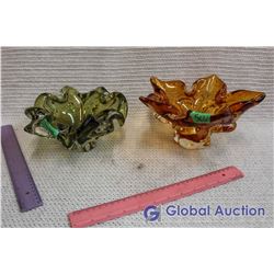 Pair Of Art Glass Table Pieces