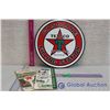 Image 1 : Reproduction Tin Texaco Sign & 2 Texaco Road Maps