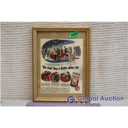 Framed BA Peerless Motor Oil Advertising