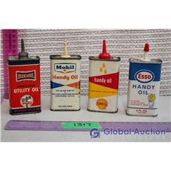 Lot of 4 Handy Oilers (Esso, Shell, Farm-Oyl & Mobil)