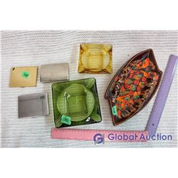 Lot Of Vintage Cigarette Carriers With Ashtrays