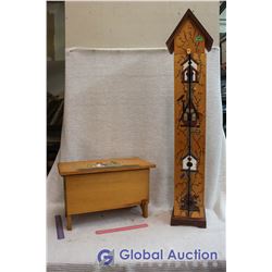 Lot Of Hand Painted Furniture (Footstool And 50" Tall Bathroom Storage )