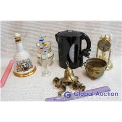 Lot Of Vintage Misc, Brass, Clock, Etc