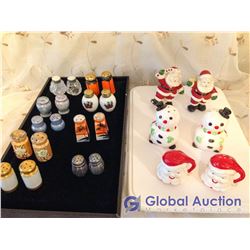 XMas S&P (3 Pairs) And 9 Pr Miniature Antique S&P's