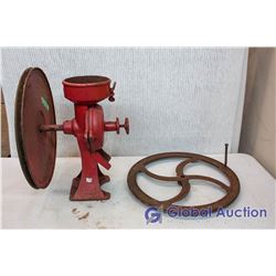 Cast Iron Coffee Grinder and Pulley