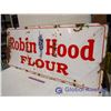 Image 2 : Antique Robin Hood Flour Porcelain Sign, 72"x30"