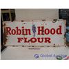 Image 3 : Antique Robin Hood Flour Porcelain Sign, 72"x30"
