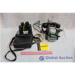 Bushnell Binoculars and Modified Rotary Phone