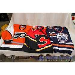 (3) Hockey Jerseys (Oilers, Flames and Flyers)