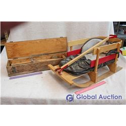 Wooden Sled and Crochet Set