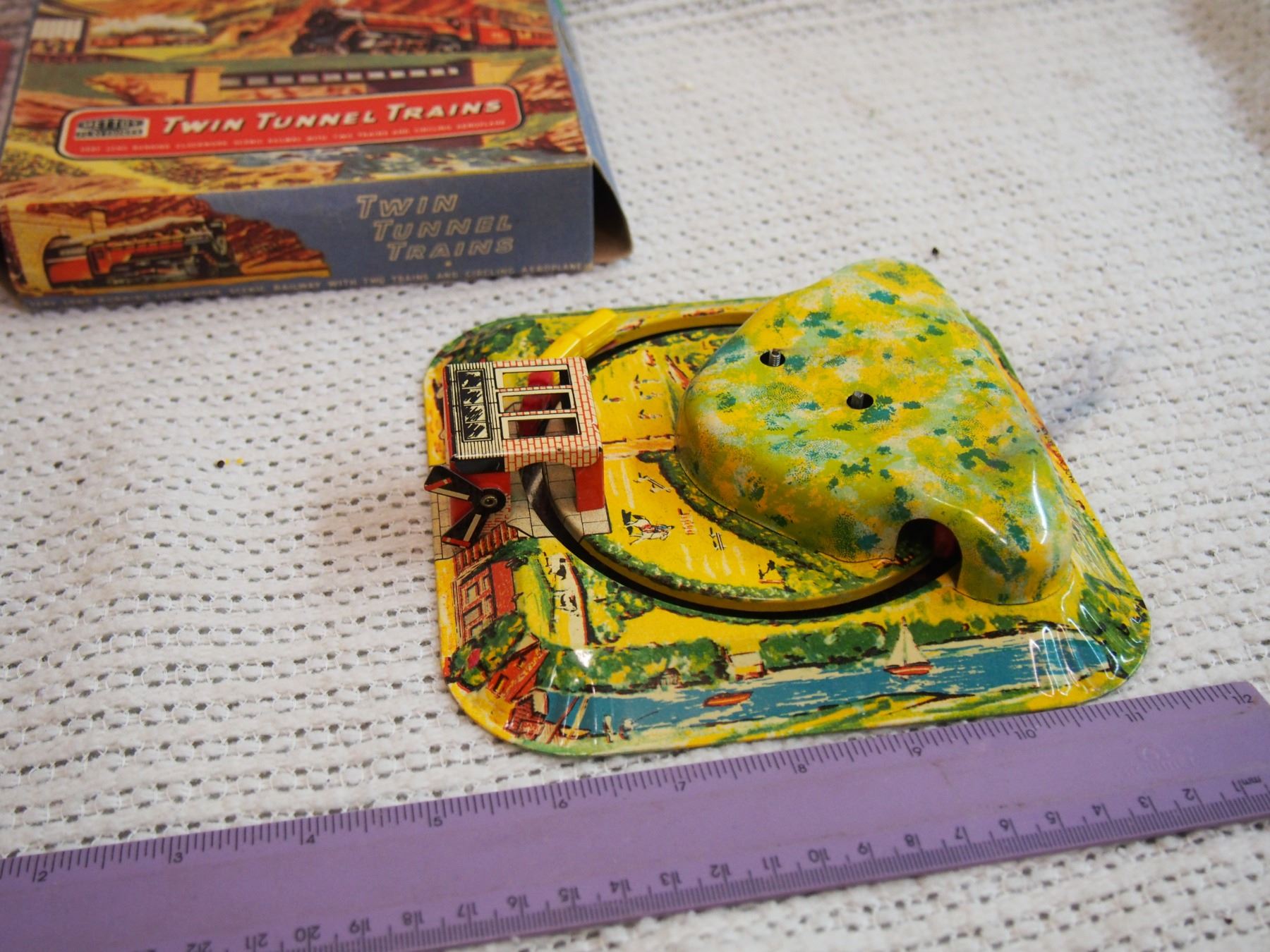 Met Toy Twin Tunnel Trains, Tin Train Toy With Box Working