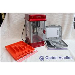 Theater Pop Corn Popping Machine (Working), Knife Set, Cutlery Tray
