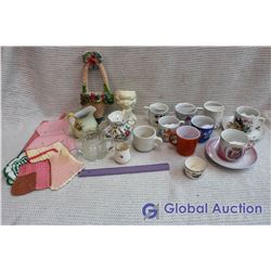 Lot of Vintage Mustach Saver Mugs and Coffee Cups and Other