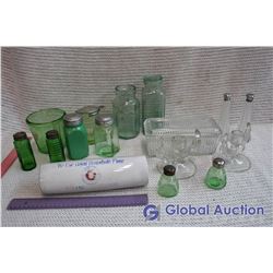 Lot of Depression Glass and Other Dishes