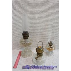 Lot of Coal Oil Lamps (3) (2 W/ Globes)