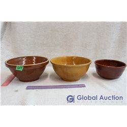Lot of Stoneware Bowls (3)