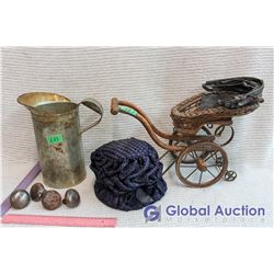 Lot of Misc, Hat, Toy Carriage Pitcher Ect.