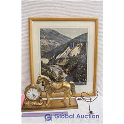 Framed Picture and Sessions United Clock