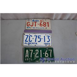 Lot Of Alberta Licence Plates (66,71,86)