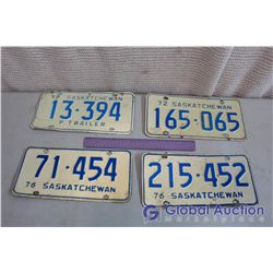 Lot Of Saskatchewan 70's License Plates (4)