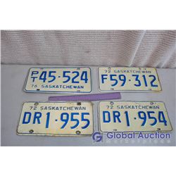 Lot Of Saskatchewan 70's License Plates (4)