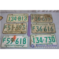 Lot Of Saskatchewan 60's and 70's License Plates (6)