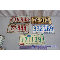 Lot of 50's Saskatchewan License Plates (3) Bonus BC and Nebraska Plates