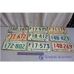 Lot of 70's Saskatchewan License Plates (9)