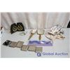 Image 1 : Lot of Misc Items (Book Ends, Cigarette Cases, Vintage Hand Mirror & Hair rush, etc)