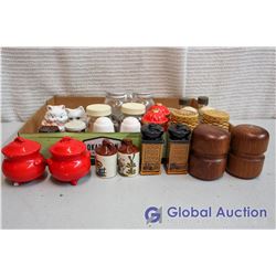 Large Lot Of Salt And Pepper Shakers