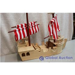 Vintage Wooden Boat Toy, Ryans Room