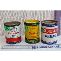 (3) 1lb Grease Tins (Esso, St Lawrence, Valvoline)