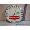 Image 1 : 12" Round Glass Chore-Time Advertising Thermometer