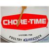 Image 2 : 12" Round Glass Chore-Time Advertising Thermometer