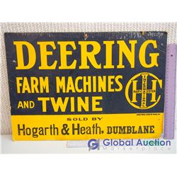 Cardboard Deering Farm Machines and Twine Sign