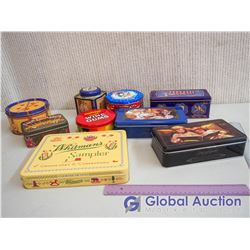 Lot of Misc Christmas Candy Tins (9)