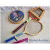 Image 1 : (2) Vintage Tennis Rackets, and a Drum