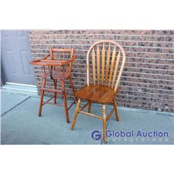 Dolls High Chair W/ Dining Chair