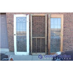 Wooden Doors (3) Most With Windows