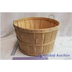 Large Round Wooded Basket