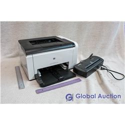 HP LaserJet 1025NW Colour Laser Printer & ID Armour Paper Shredder