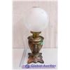 Image 2 : Large Vintage Coal Oil Lamp with Frosted Globe - Gone with the Wind