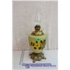 Image 1 : Large Vintage Coal Oil Lamp with Frosted Flower Base